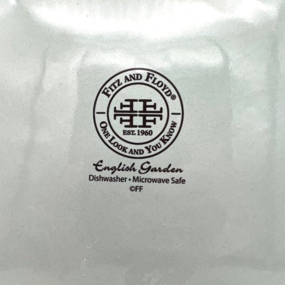 Fitz and Floyd English Garden Dinner Plate - 11.25" - Turquoise - Floral - Picture 7 of 7